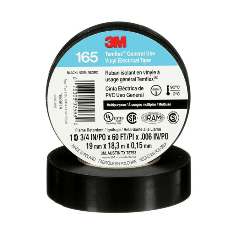 CINTA AISLADORA 3M 165 TEMFLEX X20Mts NEGRA