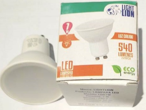 [LD07W] DICROICA LED 7W DIMERIZABLE CALIDA LIGHT LION 640 Lm