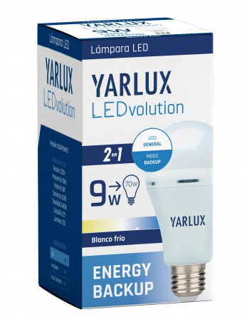 [161949] LED ENERGY BACKUP E27 9W 6400K YARLUX 720 Lm