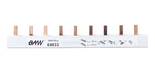 [64855] PUENTE AISLADO peine 3 POLOS + N 54 MODULOS 80/100A BAW