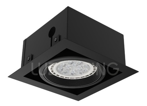 [SL015CZ] SPOT DE EMBUTIR AR111 ANTIDESL. CUAD.NEGRO