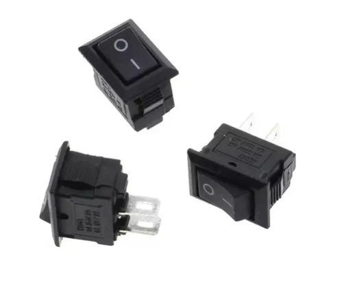[LLAVE2C] Llave Tecla 2c 6a On Off Negro 2 Contactos Zurich