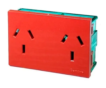 [7694] TOMA CAMBRE ROJO DOBLE CORRIENTE ESTABILIZADA