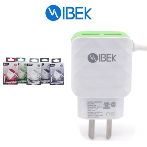 [IB3804] CARGADOR IBEK CABLE V8 2.6A (copia)