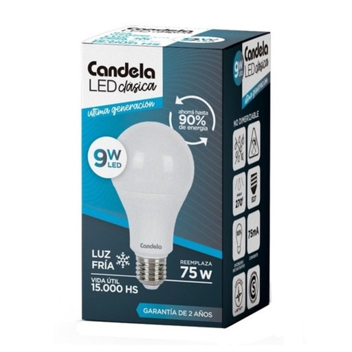 [6518] LAMPARA LED 9W CALIDA CANDELA (copia)