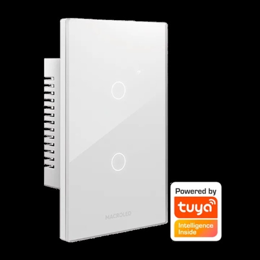 [TSX2BCP] TECLA SMART BLANCA VIDRIO 2 CANALES MACROLED