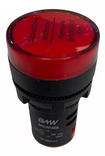 [B6EV674BB] OJO DE BUEY 24V LED 22mm ROJO BAW