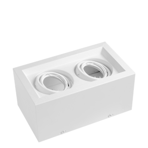 [APCDX2CB] PLAFON APLICAR CARDANICO BLANCO 2 LUCES P/DICRO MACROLED