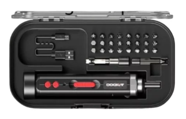 [JC288] Destornillador Inalambrico Recargable Usb Con Puntas Y Caja Color Negro