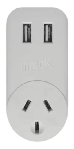 [EUSBX2] ENCHUFE C/ USB 2.4A Y TOMA 250V/10A INTECK