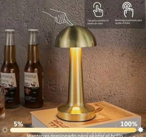 [VELA1872] Lampara de Escritorio Cobre tactil Recargable USB Frio-Calido-Ultra Calido Dimmer