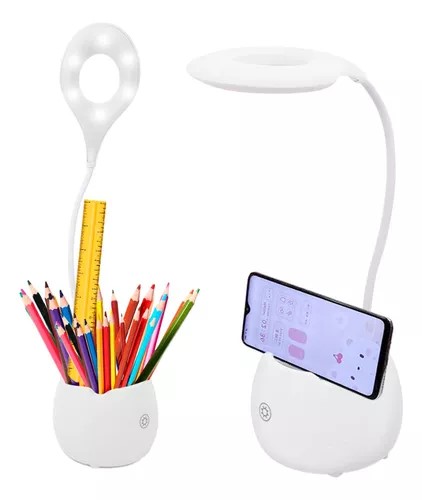 [TGX772] LAMPARA VELADOR FLEXIBLE USB RECARGABLE BLANCO - ROSA (copia)