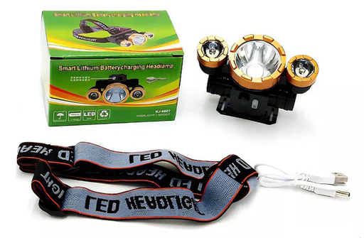 [B03] Vincha Minera X3 Led Linterna Luz Led Recargable Usb Dorada Color de la linterna Dorado Color de la luz Blanco