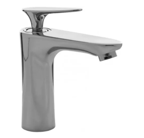 Grifería Baño Monocomando Lavatorio Baja Acero 17cm Plateada