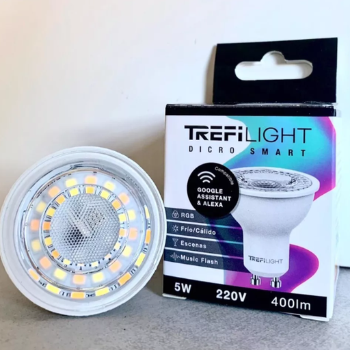 [IM0603022] DICROICA LED GU10 SMART 5W TREFI 220V WIFI RGBW 400Lm