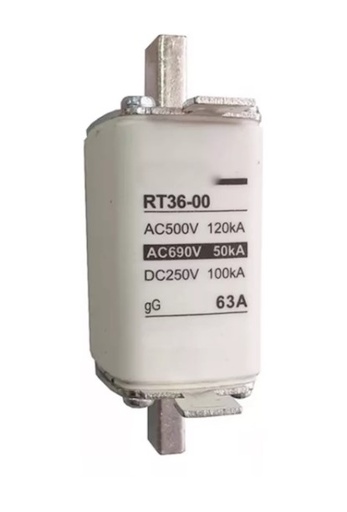 [RT360063] FUSIBLE TIPO NH - Tamaño: 3 - In: 630A gG - Icc: 120kA @ 500VCA, 100kA @ 440VCC (copia)