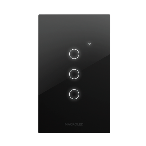 [TSX3N] TECLA SMART NEGRA VIDRIO 3 CANALES MACROLED (copia)