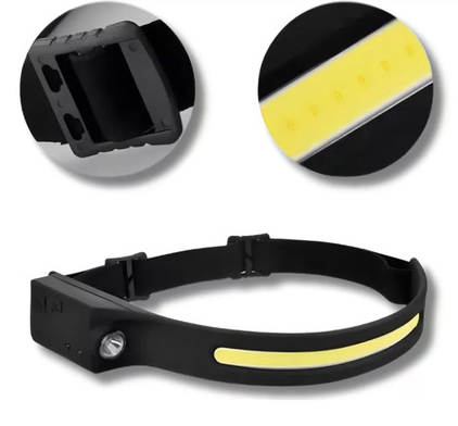 [cb6891] LUZ MINERA RECARGABLE BICICLETA VINCHA DELANTERA LED COB