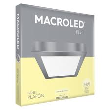 [PPC24] Panel Led De Plafon Aplique Macroled 24w Cuadrado 220v Acero