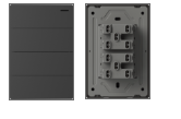 [MILAN4CNN] TECLA MILAN NEGRO MACROLED, 4 CANAL, 2 VIAS, AC 250V, 10A MAX. BASTIDOR METALICO