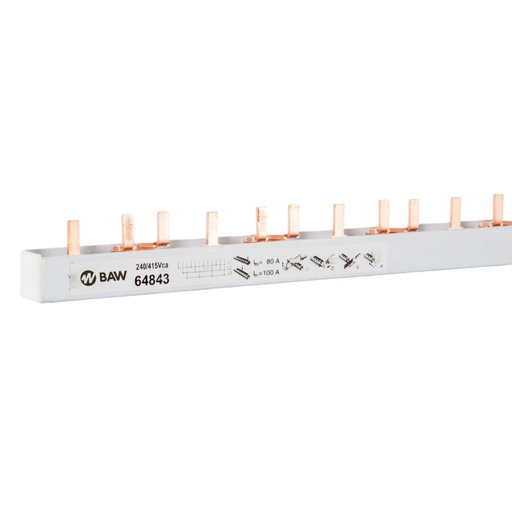 [64843] Puente de unión tipo PIN aislado 3P 18 módulos. 80/100A